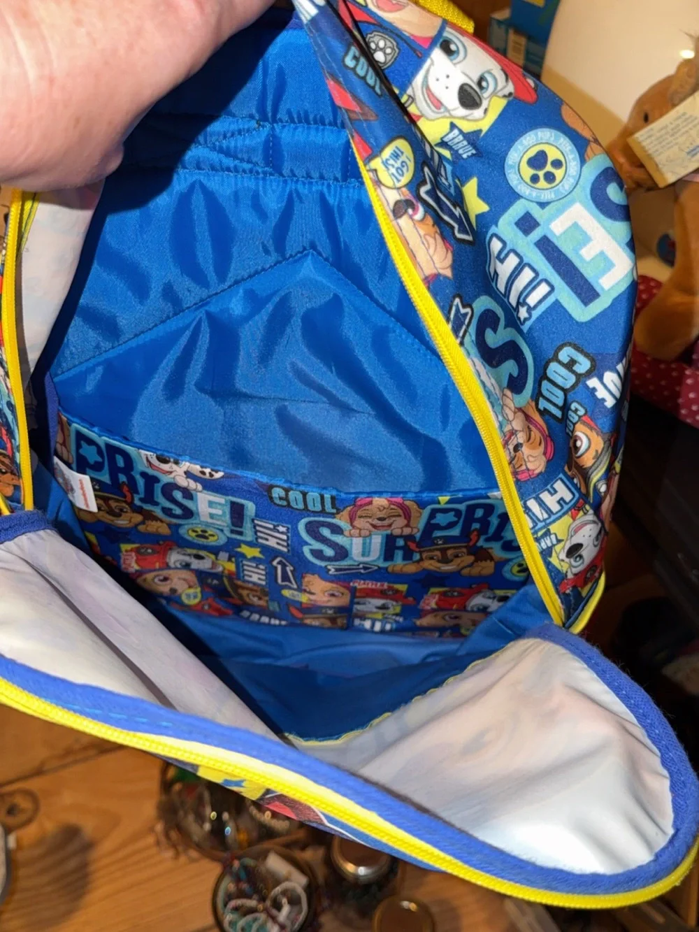 Paw Patrol Blue & Yellow Kids Backpack with Character Graphics
